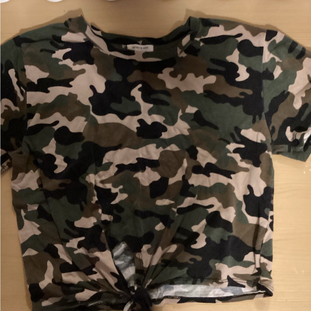 Heart Hips Green Camo Kids T-Shirt